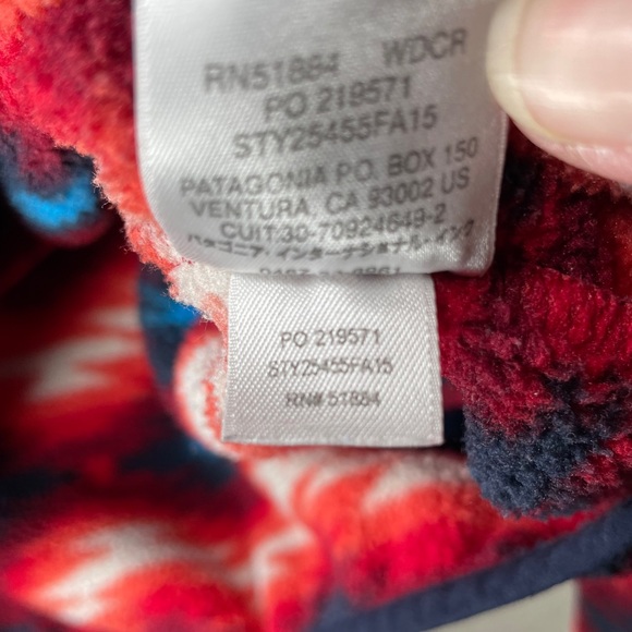 Patagonia Synchilla Red White Wild Desert Size Medium Snap-T Fleece Pullover - Picture 8 of 8